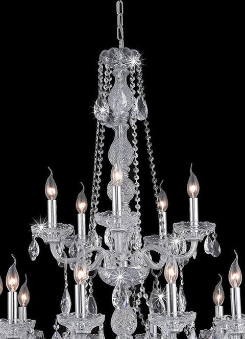 Bohemian Elegance 15 Light Crystal Chandelier- CHROME