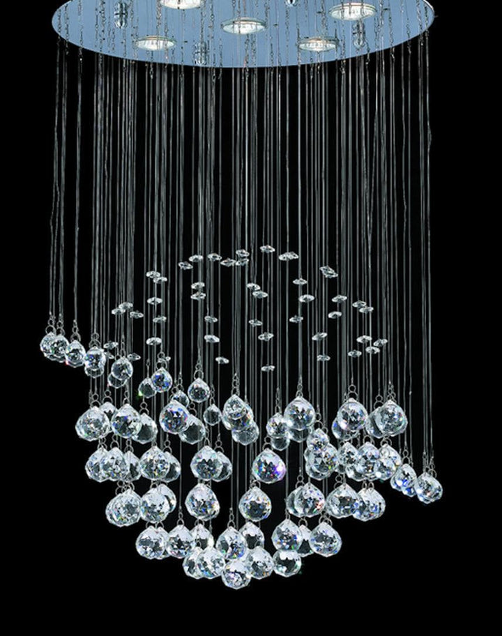 Saturn Ball LED Crystal Chandelier - Width:40 Height:66cm - Designer Chandelier Australia