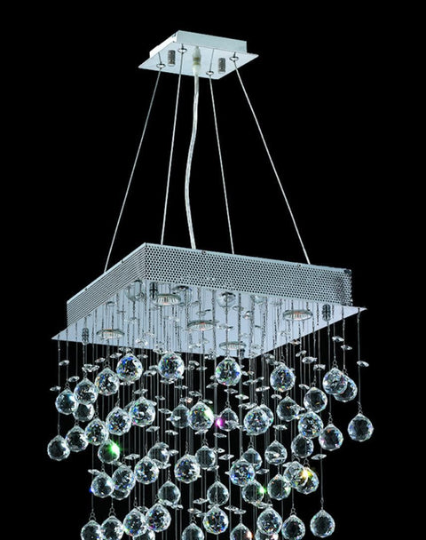 Square Cluster LED Crystal Chandelier Width 40cm Height 70cm