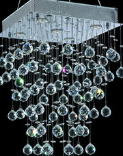 Square Cluster LED Crystal Chandelier - Width:40cm Height:70cm