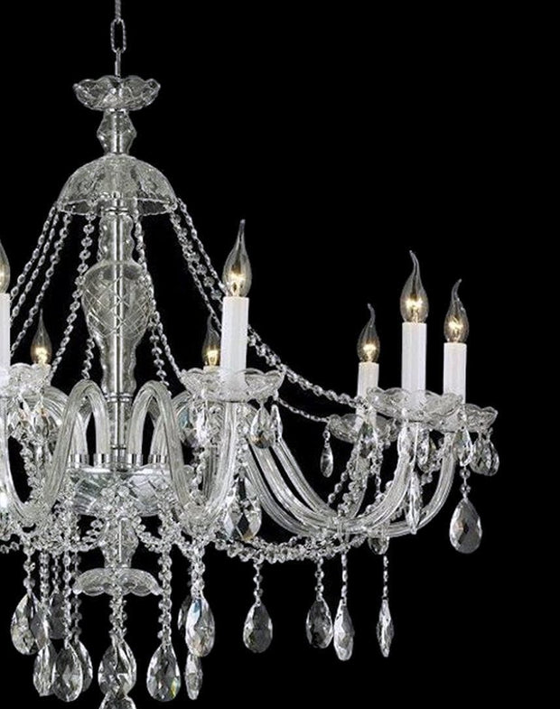 Bohemian Brilliance 10 Arm Crystal Chandelier - Chrome